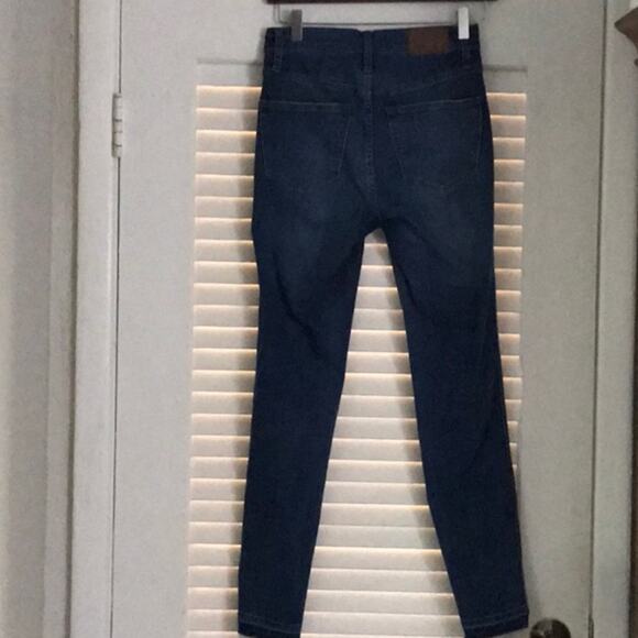 Madewell 10” Button Fly Front High RIse Blue Skinny Jeans 25 Preppy Casual Boho - Picture 3 of 16